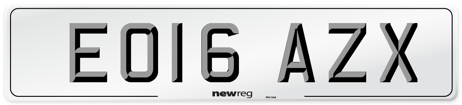 EO16 AZX Number Plate from New Reg